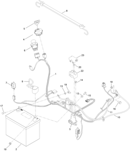 Electrical Assembly Diagram and Parts List for 75741 411780000 - 414299999 Toro Lawn Tractor