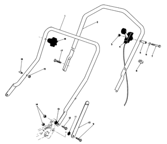 Handle Assembly Diagram and Parts List for 20782C 6000001 - 6999999 Toro Lawn Mower