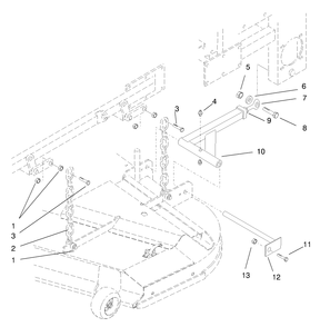 Deck Mounting Diagram and Parts List for 74200 890001 - 899999 Toro Lawn Tractor