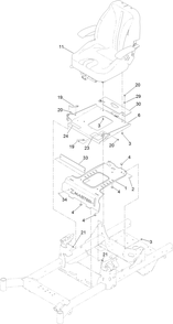 Seat Mount Assembly Diagram and Parts List for 77260 400000000-410199999 Toro Lawn Tractor