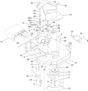 Deck Assembly Diagram and Parts List for 79534 (313000001-313999999)(2013) Toro Lawn Mower