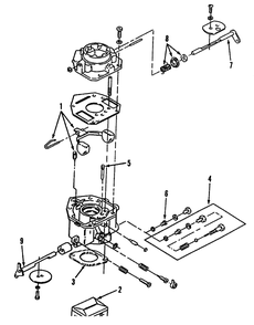 Carburetor Components-Gasoline Diagram and Parts List for R1-20OE02 2000001 - 2999999 Toro Lawn Tractor