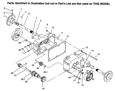 Transmission 8-Speed 4 Pinion Diagram and Parts List for 73363 6900001 - 6999999 Toro Lawn Tractor