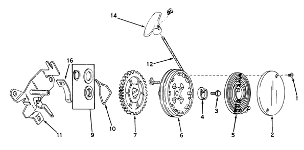 Rewind Starter No. 590519 Diagram and Parts List for 18015 8000001 - 8999999 Toro Lawn Mower