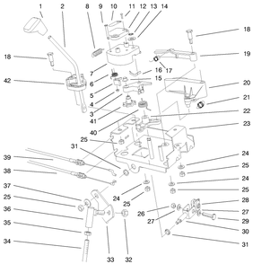Traction Linkage Assembly Diagram and Parts List for 38542 99000001 - 99999999 Toro Snow Blower
