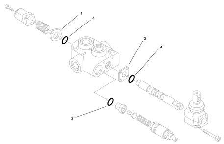 Hydraulic Valve Assembly No. 99-3077 Diagram and Parts List for 22305 991008 - 999999 Toro Lawn Tractor Accessories
