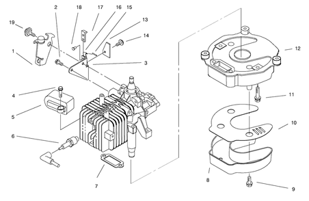 Muffler & Brake Assembly Diagram and Parts List for 20711 9900001 - 99999999 Toro Lawn Mower
