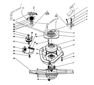 Blade Brake Clutch Assembly Diagram and Parts List for 20324 2000001 - 2999999 Toro Lawn Mower