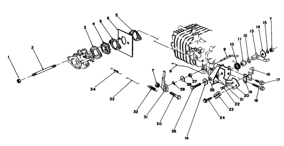 Governor Assembly Diagram and Parts List for 20745 4000001 - 4999999 Toro Lawn Mower