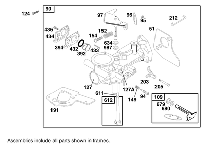 Engine Briggs & Stratton Model 135202-0142-03 Diagram and Parts List for 62060 890001 - 899999 Toro Seeder