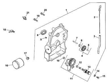 Oil Pan/Lubrication Diagram and Parts List for 74209 (0000001-0000999)(2000) Toro Lawn Mower