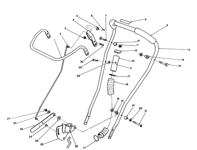 Handle Assembly Diagram and Parts List for 58432 9000001 - 9999999 Toro Edger