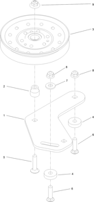 Left Hand Idler Assembly Diagram and Parts List for 74583 (314000001-314999999)(2014) Toro Lawn Mower
