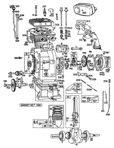 Engine Briggs & Stratton Model No 326437-0262-01 (Continued) Diagram and Parts List for 30775 100001 - 199999 Toro Lawn Tractor