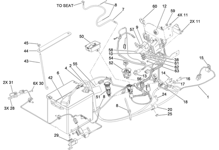 Electrical Assembly Diagram and Parts List for 74269 (290000001-290999999)(2009) Toro Lawn Mower