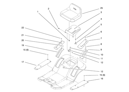 Seat Assembly Diagram and Parts List for 71190 7900001 - 7999999 Toro Lawn Tractor