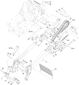 Loader Arm Assembly Diagram and Parts List for 22530 414400000 - 999999999 Toro Lawn Tractor Accessories
