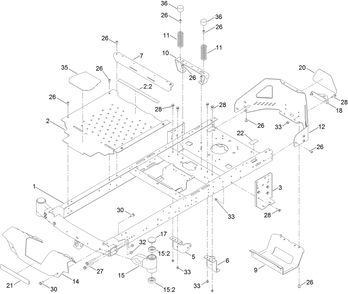 Frame Assembly Diagram and Parts List for 74687 408976622 - 410149999 Toro Lawn Tractor