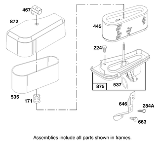 Engine Briggs & Stratton Model 283707-1156-E1 Diagram and Parts List for 71201 8900001 - 8999999 Toro Lawn Tractor