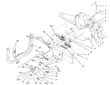 Front Electrical Assembly Diagram and Parts List for 74187 (200000501-200999999)(2000) Toro Lawn Mower