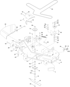 54in Deck And Decal Assembly Diagram and Parts List for 77506 418400000 - 999999999 Toro Lawn Tractor