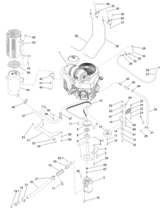 Part Location Diagram of 133-8077 Toro ENGINE-KAWASAKI, FX730V