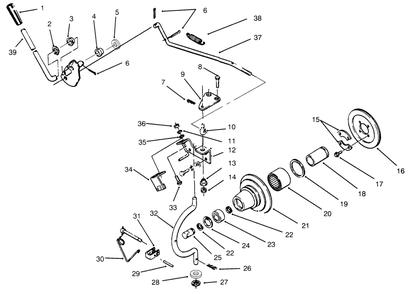 Pto Clutch & Control Diagram and Parts List for 73520 5900001 - 5900177 Toro Lawn Tractor