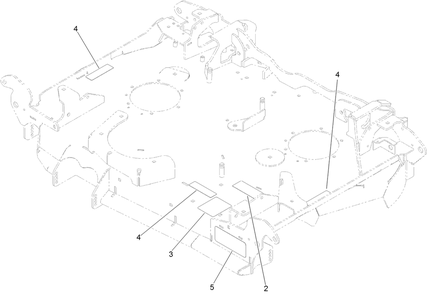 Center Deck Decal Assembly Diagram and Parts List for 72096 406343181-407109999 Toro Lawn Tractor