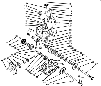Transmission Assembly No. 66-8030 Diagram and Parts List for 38556 6900001 - 6999999 Toro Snow Blower