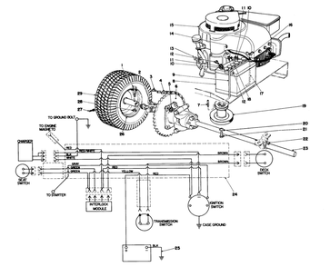 Engine And Axle Assembly Diagram and Parts List for 56044 0000001 - 0999999 Toro Lawn Tractor