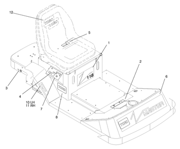 Decals Diagram and Parts List for 74105 79000001 - 79999999 Toro Lawn Tractor