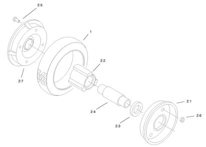 Rear Wheel & Tire Assembly Diagram and Parts List for 22157 8900001 - 8999999 Toro Lawn Mower