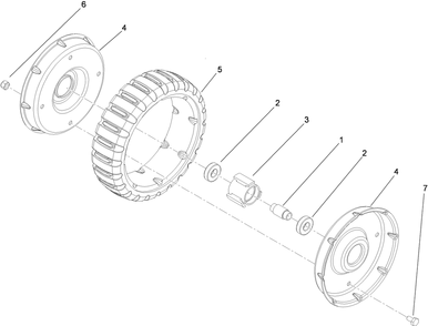 Wheel Assembly 2 Diagram and Parts List for 22156TE (310000001-310001000)(2010) Toro Lawn Mower