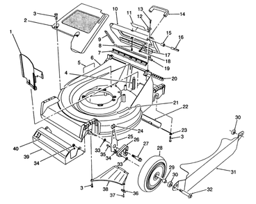 Housing Assembly Diagram and Parts List for 26625CS 9000001 - 9999999 Toro Lawn Mower