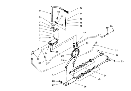 Hydraulic Control System Diagram and Parts List for 73501 59000412 - 59002868 Toro Lawn Tractor