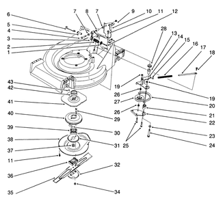 Blade Brake Clutch Assembly Diagram and Parts List for 26622 1000001 - 1999999 Toro Lawn Mower