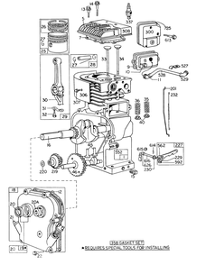 Engine Model No. 130292 Type 0159-06 Briggs & Stratton Diagram and Parts List for 58231 4001270 - 4999999 Toro Tiller