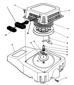 Recoil Assembly (Engine No. Vmj8) Diagram and Parts List for 26625CG 9000001 - 9999999 Toro Lawn Mower