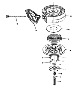 Rewind Starter No. 590646 Diagram and Parts List for 38065 0000001 - 0999999 Toro Snow Blower
