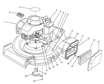 Engine Assembly Diagram and Parts List for 26680WG 0000001 - 0999999 Toro Lawn Mower
