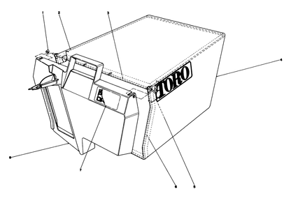 Grass Bag Assembly No. 11-0189 Diagram and Parts List for 20692 9000001 - 9999999 Toro Lawn Mower