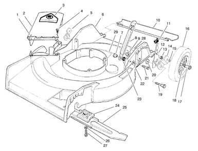 Housing Assembly Diagram and Parts List for 16401 890000001 - 899999999 Toro Lawn Mower