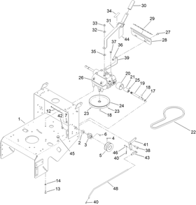 Frame And Transmission Assembly Diagram and Parts List for 39674 400000000-404319999 Toro Lawn Mower