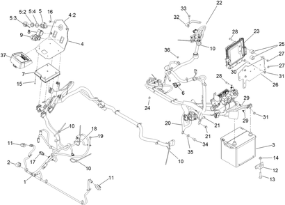 Electrical Assembly Diagram and Parts List for 72098 413000000 - 999999999 Toro Lawn Tractor