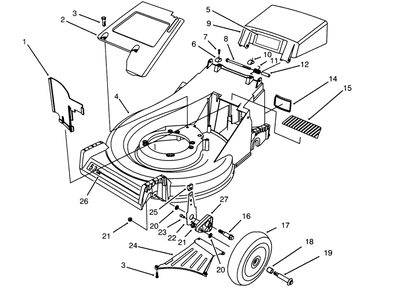 Housing Assembly Diagram and Parts List for 26631BC 5900001 - 5999999 Toro Lawn Mower
