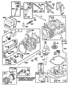 Engine Gts-150 77-8980 Diagram and Parts List for 20107 2000001 - 2999999 Toro Lawn Mower