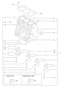 Cylinder Block Assembly Diagram and Parts List for 22370 413000000 - 414487256 Toro Lawn Tractor Accessories
