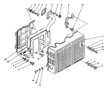 Exhaust Diagram and Parts List for 62008 7000001 - 7999999 Toro Generator