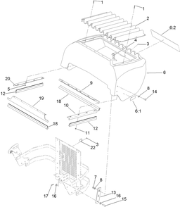 Hood Assembly Diagram and Parts List for 72264TE 406427909-406429999 Toro Lawn Mower