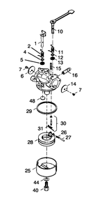 Carburetor No. 632641 Diagram and Parts List for 38190 49000001 - 49999999 Toro Snow Blower